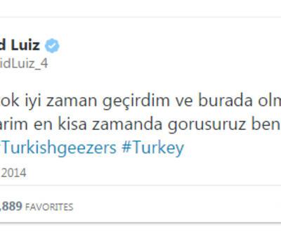 David Luiz'den Türkçe tweet