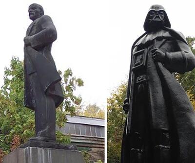 Ukrayna'da Lenin heykelini Darth Vader'a dönüştürdüler