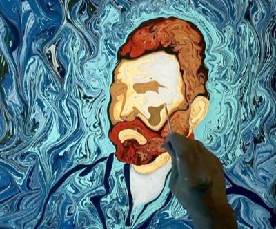 Van Gogh'u ebru ile resmetti