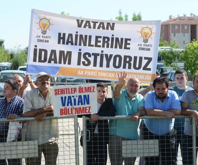 Akıncı Üssü davasının sanıkları idam ipiyle protesto edildi