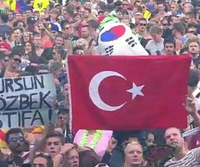 'Dursun Özbek istifa' pankartı açtı