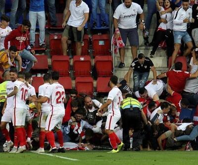 Eibar - Sevilla maçında dehşet anları