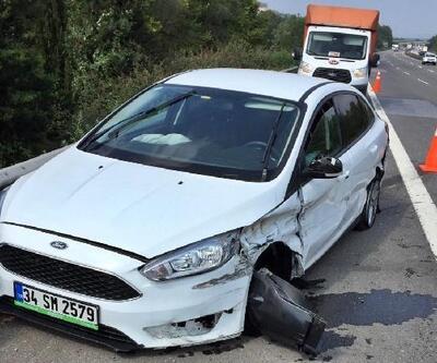 TIR otomobille çarpıştı: 1 yaralı