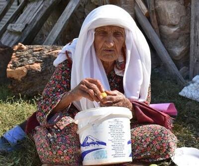 105 yaşındaki Sabayi ninenin uzun yaşamının sırrı manda yoğurdu