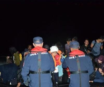 Çeşme açıklarında 111 kaçak göçmen ile 5 organizatör yakalandı
