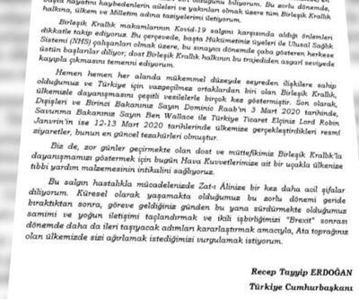 Erdoğan'dan Johnson'a mektup