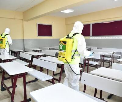 Sınavlar öncesinde okullar dezenfekte edildi