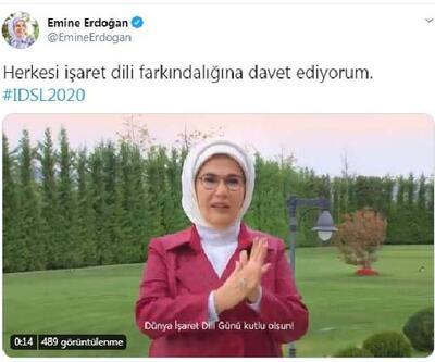 Son dakika.. Emine Erdoğan'dan, 'Dünya İşaret Dili Günü' paylaşımı