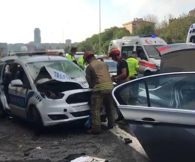 Sarıyer'de TEM Otoyolu'nda polis aracıyla otomobil çarpıştı: Çok sayıda yaralı var 