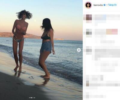 Berrak Tüzünataç sosyal medya hesabından sahilde eğlendiği anları paylaştı