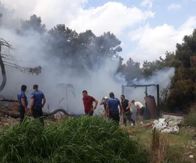 Maltepe'de atıkların bulunduğu alanda başlayan yangın ormana sıçradı 