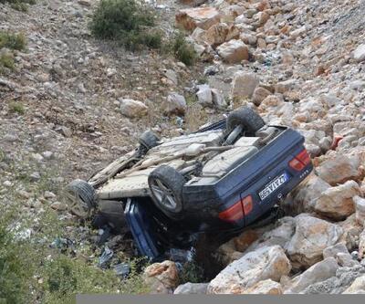Akseki'de otomobil takla attı: 2 yaralı