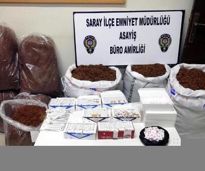 Saray'da 93 kilo kaçak tütün ele geçirildi; 3 gözaltı