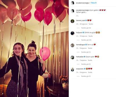 Esra Dermancıoğlu kızı Refia'yı balonlarla karşıladı