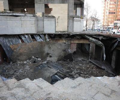 Gaziantep'te atıl kalan 11 katlı otelin otoparkı çöktü