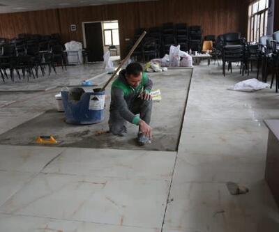 Ergani'de taziye evlerinde onarım ve bakım çalışması