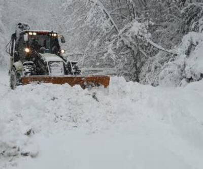 Düzce'de kar yağışı nedeniyle köy yolları ulaşıma kapandı