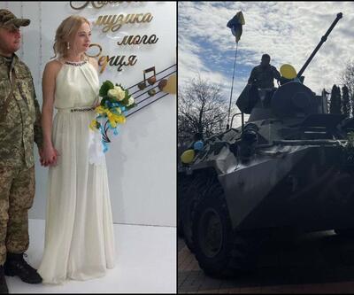 Ruslardan ele geçirilen zırhlı araç, Ukrayna'da gelin arabası oldu