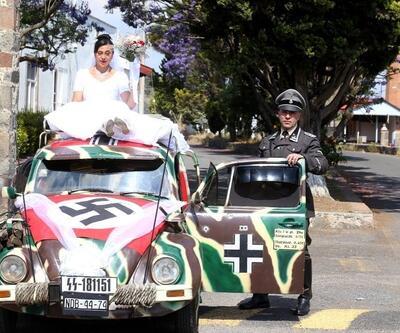 Damat ve davetliler Nazi subayı üniforması giydi! Meksika'da tepki çeken düğün