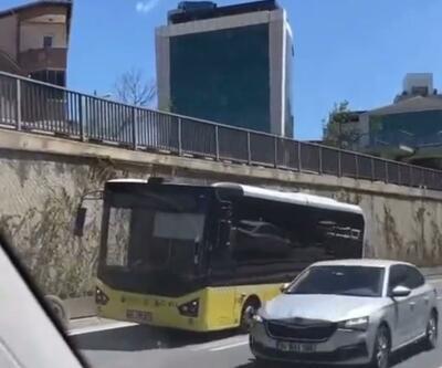 İETT otobüsü Beykoz'da kaza yaptı: Lastik yola savruldu
