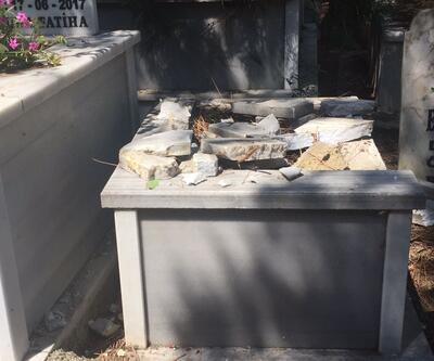 Kocaeli'de mezar taşları kırıldı, kameralar incelemeye alındı