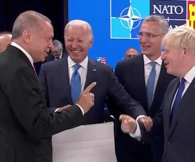 NATO'da 3'lü görüşme... Erdoğan-Biden-Johnson bir araya geldi
