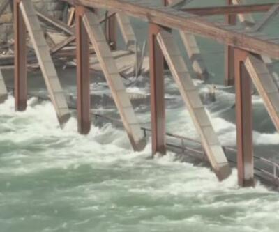 Norveç'te ahşap köprü çöktü