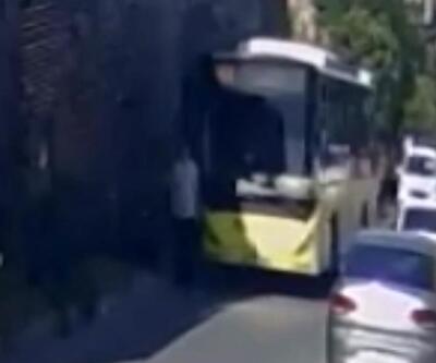 İETT otobüsünün yayaya çarpıp kaçtığı anlar kamerada
