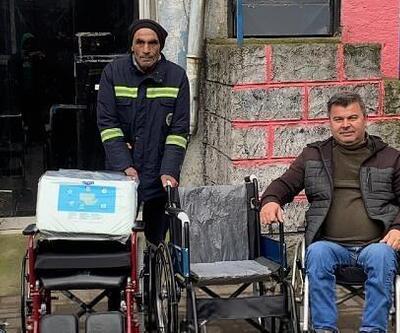 Temizlik işçisi promosyon ödemesiyle tekerlekli sandalye bağışladı