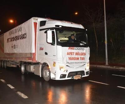 Beşiktaş’ta 20 yardım TIR'ı deprem bölgesine gitmek için yola çıktı