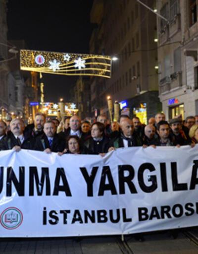Taksim'de avukatlar eylem yaptı