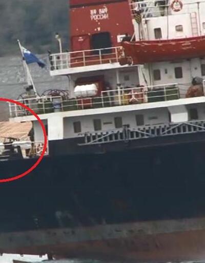 Rus askeri gemisi Boğaz'dan bu kez de makineli  tüfekle geçti