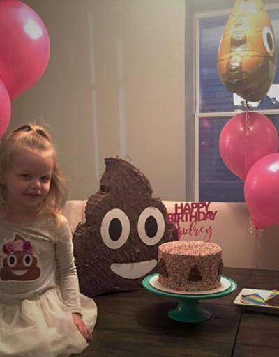 3 yaşındaki kız doğum günü partisinde illa 'kaka' teması istedi
