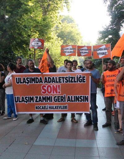 İzmit'te ulaşım zammı protesto edildi