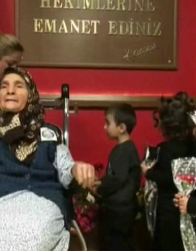 81 yaşındaki Kamile Nine minik öğrencilere Atatürk şiiri okudu