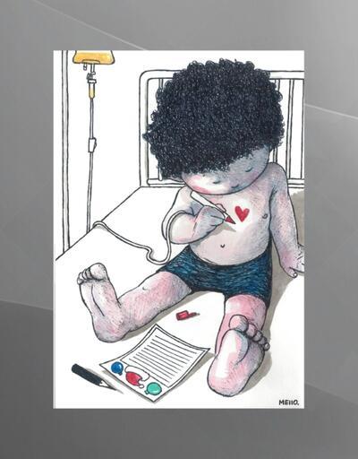 Organ bağışına karikatürlü destek