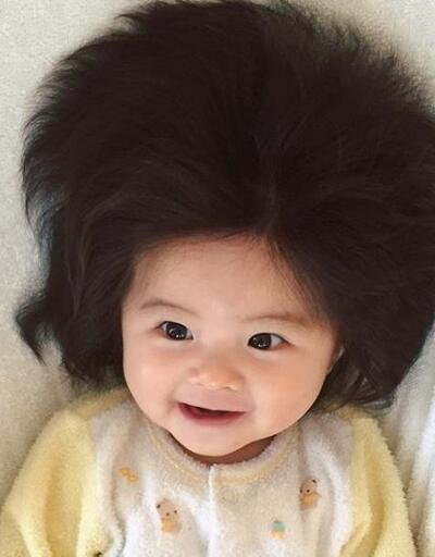 Hızlı uzayan saçlarıyla Instagram'ı sallayan 6 aylık Japon bebek