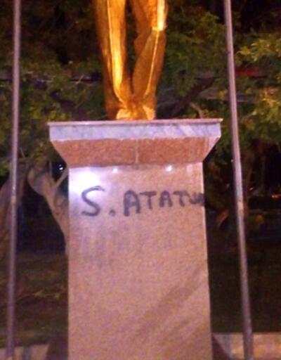 Atatürk heykeline sprey boyalı yazıya 3 gözaltı