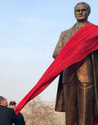 Makedonya'da Atatürk heykeli açıldı