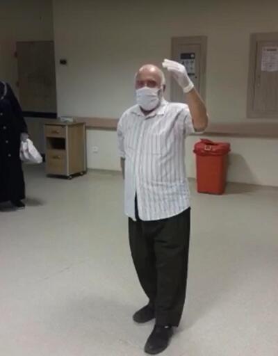 75 yaşında koronavirüsü yendi, taburcu olurken 'harmandalı' oynadı