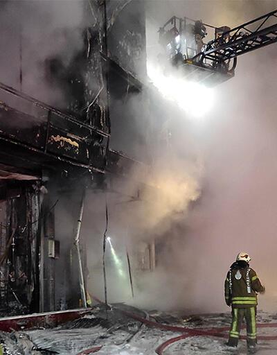İstoç'ta yangın... Çok sayıda iş yerinde maddi hasar meydana geldi	