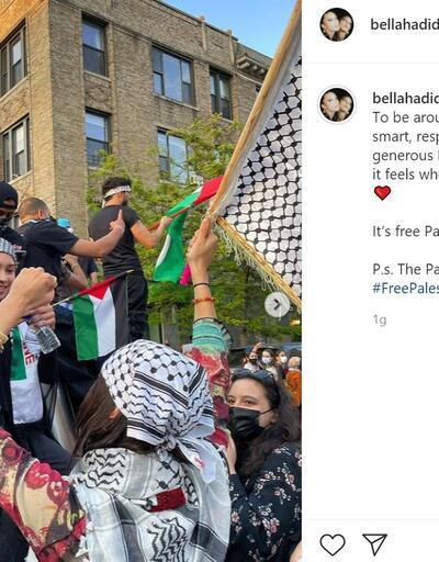 İsrail, Filistin'e destek veren Bella Hadid'i resmi hesaplarından hedef aldı