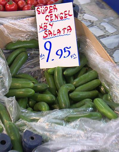 Salatalığın kilosu 9 lira 95 kuruştan satılıyor