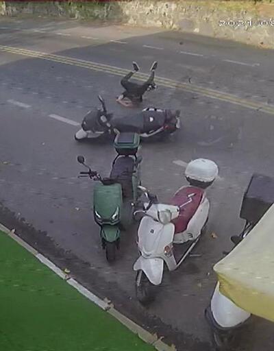 Sarıyer'de feci motosiklet kazası kamerada