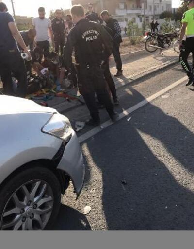 Otomobil ile motosikletin çarpışması sonucu bir kişi yaralandı