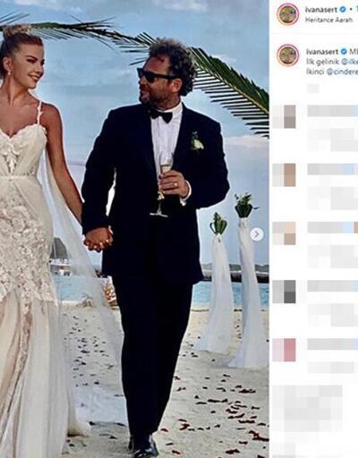 İvana Sert ile Sezer Demirci evlendi! İşte Maldivler'de gerçekleşen nikahtan ilk kareler