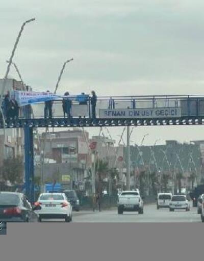 TÜGVA'nın Cumhurbaşkanı'na destek amaçlı astığı pankartı HDP'li belediye ekipleri indirdi