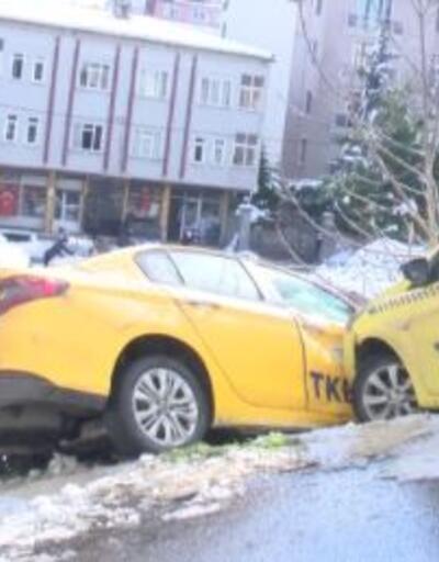 Yollar buz tuttu, sürücüler kaza yaptı
