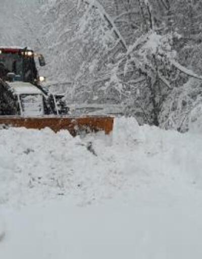 Düzce'de kar yağışı nedeniyle köy yolları ulaşıma kapandı