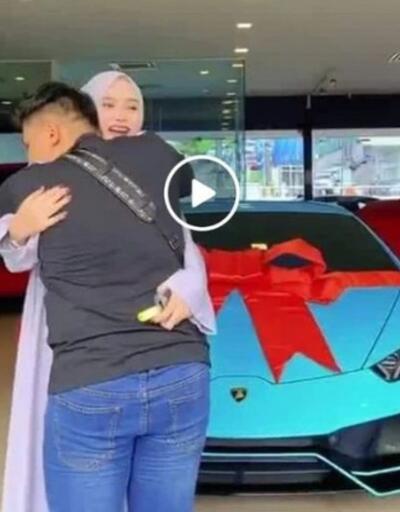 Hamile kadın eşine Lamborghini hediye etti